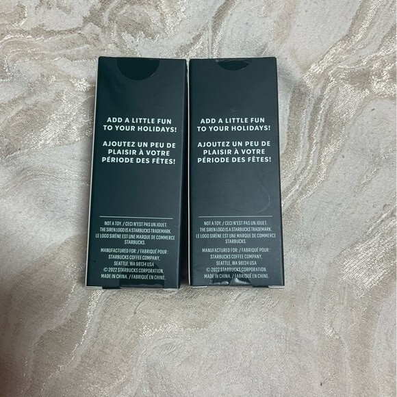 Starbucks 2022 Winter Holiday Keychains Gold Bling & Sangria Bling Set of 2 - Picture 2 of 3